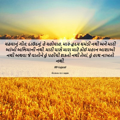 Picture 06 - ગીતશાસ્ત્ર 131:1 GUJIRV - ચઢવાનું ગીત; - Bible Verse Picture