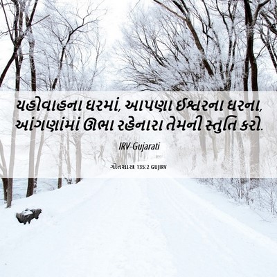 Picture 06 - ગીતશાસ્ત્ર 135:2 GUJIRV - યહોવાહના ઘરમાં, - Bible Verse Picture