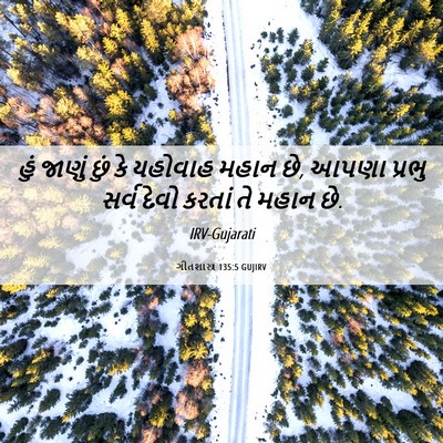 Picture 06 - ગીતશાસ્ત્ર 135:5 GUJIRV - હું જાણું છું કે - Bible Verse Picture