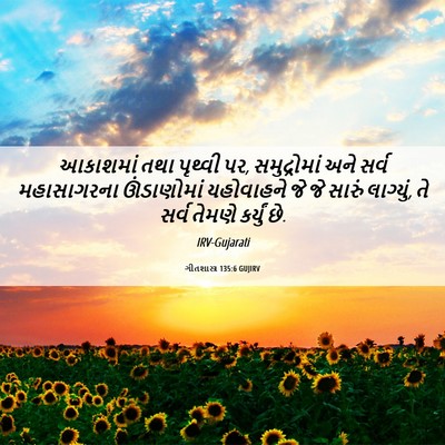 Picture 06 - ગીતશાસ્ત્ર 135:6 GUJIRV - આકાશમાં તથા - Bible Verse Picture