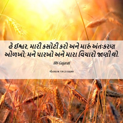 Picture 06 - ગીતશાસ્ત્ર 139:23 GUJIRV - હે ઈશ્વર, મારી - Bible Verse Picture