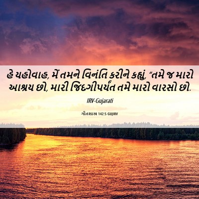 Picture 06 - ગીતશાસ્ત્ર 142:5 GUJIRV - હે યહોવાહ, મેં તમને - Bible Verse Picture