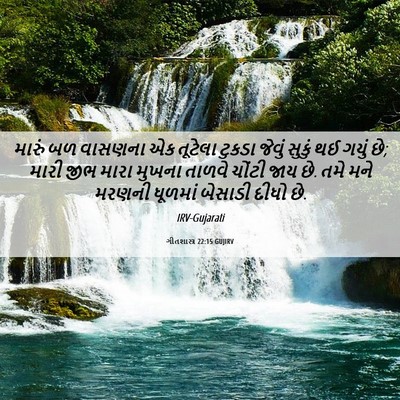 Picture 06 - ગીતશાસ્ત્ર 22:15 GUJIRV - મારું બળ વાસણના એક - Bible Verse Picture
