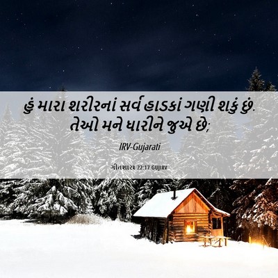Picture 06 - ગીતશાસ્ત્ર 22:17 GUJIRV - હું મારા શરીરનાં - Bible Verse Picture