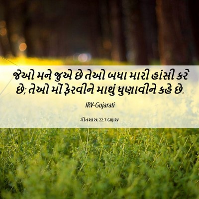 Picture 06 - ગીતશાસ્ત્ર 22:7 GUJIRV - જેઓ મને જુએ છે તેઓ - Bible Verse Picture