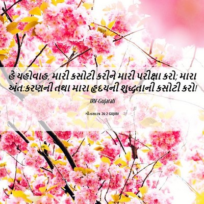 Picture 06 - ગીતશાસ્ત્ર 26:2 GUJIRV - હે યહોવાહ, મારી - Bible Verse Picture