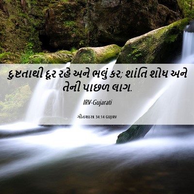 Picture 06 - ગીતશાસ્ત્ર 34:14 GUJIRV - દુષ્ટતાથી દૂર રહે - Bible Verse Picture