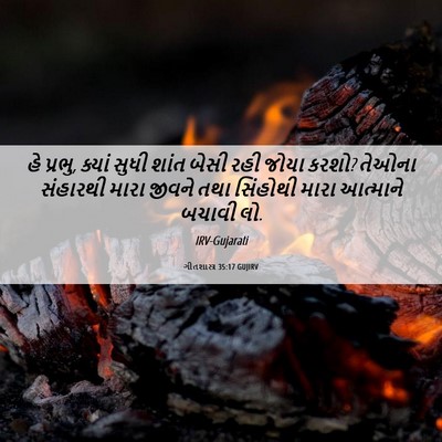 Picture 06 - ગીતશાસ્ત્ર 35:17 GUJIRV - હે પ્રભુ, ક્યાં - Bible Verse Picture