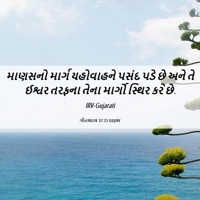 Picture 06 - ગીતશાસ્ત્ર 37:23 GUJIRV - માણસનો માર્ગ - Bible Verse Picture