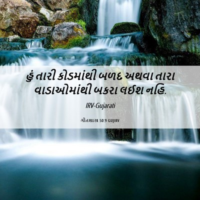 Picture 06 - ગીતશાસ્ત્ર 50:9 GUJIRV - હું તારી કોડમાંથી - Bible Verse Picture