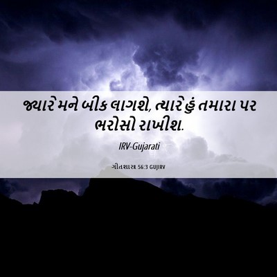 Picture 06 - ગીતશાસ્ત્ર 56:3 GUJIRV - જ્યારે મને બીક - Bible Verse Picture