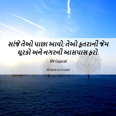 Picture 06 - ગીતશાસ્ત્ર 59:14 GUJIRV - સાંજે તેઓ પાછા આવો; - Bible Verse Picture