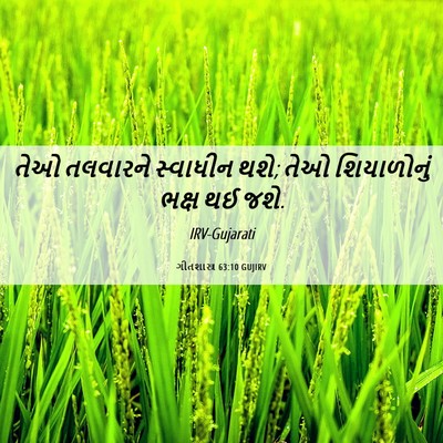 Picture 06 - ગીતશાસ્ત્ર 63:10 GUJIRV - તેઓ તલવારને - Bible Verse Picture