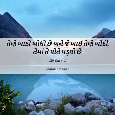 Picture 06 - ગીતશાસ્ત્ર 7:15 GUJIRV - તેણે ખાડો ખોદ્યો - Bible Verse Picture