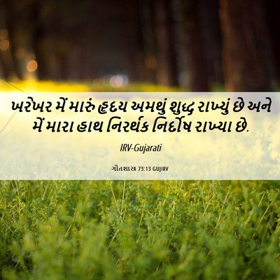 Picture 06 - ગીતશાસ્ત્ર 73:13 GUJIRV - ખરેખર મેં મારું - Bible Verse Picture