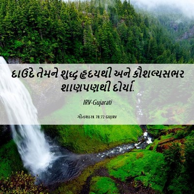 Picture 06 - ગીતશાસ્ત્ર 78:72 GUJIRV - દાઉદે તેમને શુદ્ધ - Bible Verse Picture