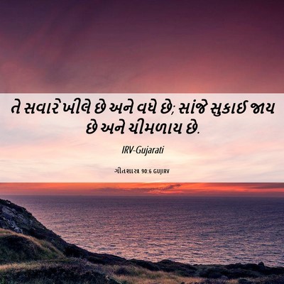 Picture 06 - ગીતશાસ્ત્ર 90:6 GUJIRV - તે સવારે ખીલે છે - Bible Verse Picture
