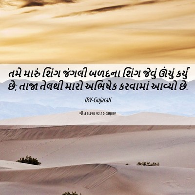 Picture 06 - ગીતશાસ્ત્ર 92:10 GUJIRV - તમે મારું શિંગ - Bible Verse Picture