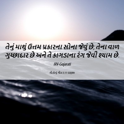 Picture 06 - ગીતોનું ગીત 5:11 GUJIRV - તેનું માથું ઉત્તમ - Bible Verse Picture