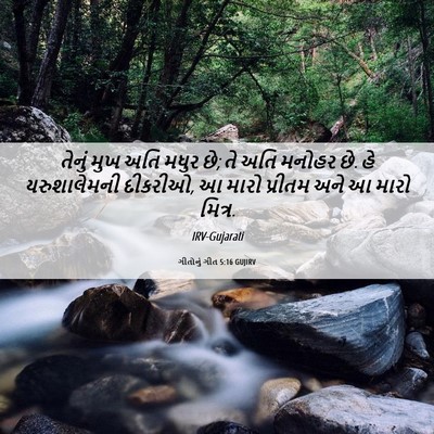 Picture 06 - ગીતોનું ગીત 5:16 GUJIRV - તેનું મુખ અતિ મધુર - Bible Verse Picture