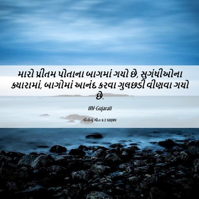Picture 06 - ગીતોનું ગીત 6:2 GUJIRV - મારો પ્રીતમ - Bible Verse Picture
