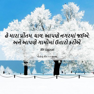 Picture 06 - ગીતોનું ગીત 7:11 GUJIRV - હે મારા પ્રીતમ, - Bible Verse Picture