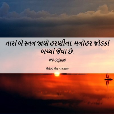 Picture 06 - ગીતોનું ગીત 7:3 GUJIRV - તારાં બે સ્તન જાણે - Bible Verse Picture