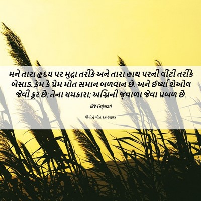 Picture 06 - ગીતોનું ગીત 8:6 GUJIRV - મને તારા હૃદય પર - Bible Verse Picture
