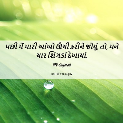 Picture 06 - ઝખાર્યા 1:18 GUJIRV - પછી મેં મારી આંખો - Bible Verse Picture