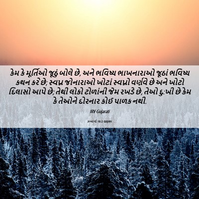 Picture 06 - ઝખાર્યા 10:2 GUJIRV - કેમ કે મૂર્તિઓ - Bible Verse Picture