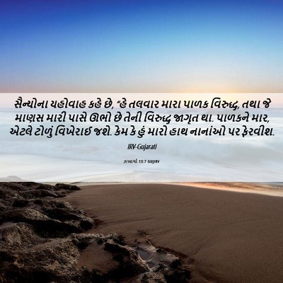 Picture 06 - ઝખાર્યા 13:7 GUJIRV - સૈન્યોના યહોવાહ - Bible Verse Picture