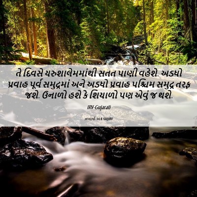 Picture 06 - ઝખાર્યા 14:8 GUJIRV - તે દિવસે - Bible Verse Picture