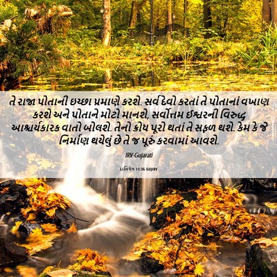 Picture 06 - દાનિયેલ 11:36 GUJIRV - તે રાજા પોતાની - Bible Verse Picture