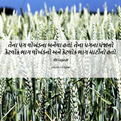 Picture 06 - દાનિયેલ 2:33 GUJIRV - તેના પગ લોખંડના - Bible Verse Picture