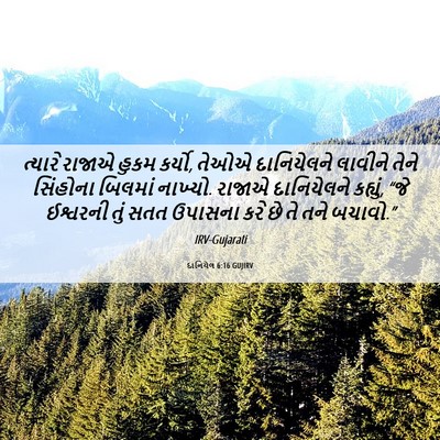 Picture 06 - દાનિયેલ 6:16 GUJIRV - ત્યારે રાજાએ હુકમ - Bible Verse Picture