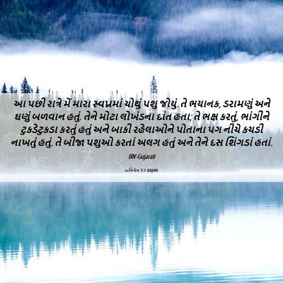 Picture 06 - દાનિયેલ 7:7 GUJIRV - આ પછી રાત્રે મેં - Bible Verse Picture