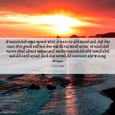 Picture 06 - દાનિયેલ 8:7 GUJIRV - મેં બકરાને તેની - Bible Verse Picture