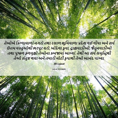 Picture 06 - નહેમ્યા 9:25 GUJIRV - તેઓએ કિલ્લાવાળાં - Bible Verse Picture