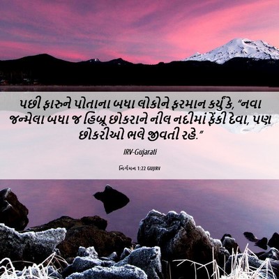 Picture 06 - નિર્ગમન 1:22 GUJIRV - પછી ફારુને પોતાના - Bible Verse Picture