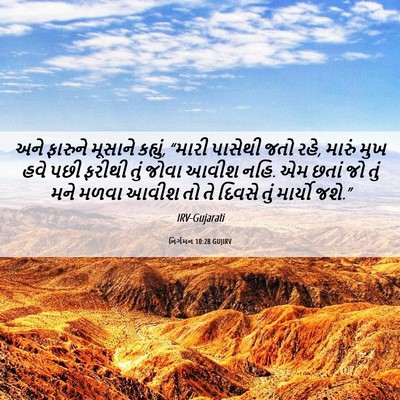 Picture 06 - નિર્ગમન 10:28 GUJIRV - અને ફારુને મૂસાને - Bible Verse Picture
