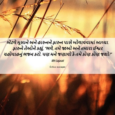 Picture 06 - નિર્ગમન 10:8 GUJIRV - એટલે મૂસાને અને - Bible Verse Picture