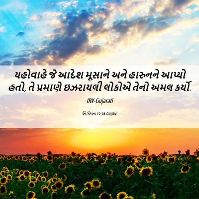 Picture 06 - નિર્ગમન 12:28 GUJIRV - યહોવાહે જે આદેશ - Bible Verse Picture