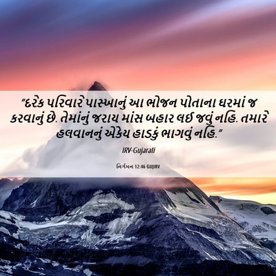 Picture 06 - નિર્ગમન 12:46 GUJIRV - “દરેક પરિવારે - Bible Verse Picture