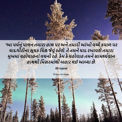 Picture 06 - નિર્ગમન 13:9 GUJIRV - “આ પર્વનું પાલન - Bible Verse Picture