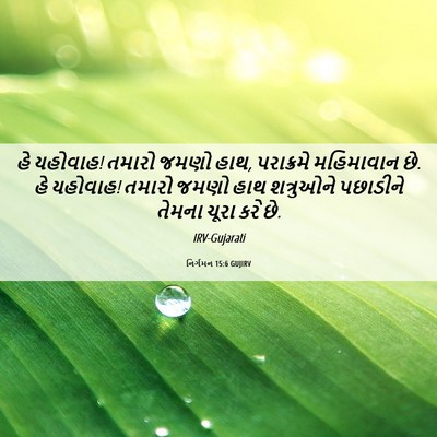 Picture 06 - નિર્ગમન 15:6 GUJIRV - હે યહોવાહ! તમારો - Bible Verse Picture