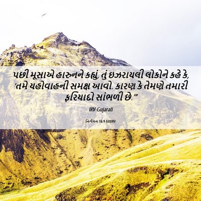 Picture 06 - નિર્ગમન 16:9 GUJIRV - પછી મૂસાએ હારુનને - Bible Verse Picture