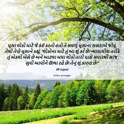 Picture 06 - નિર્ગમન 18:14 GUJIRV - મૂસા લોકો માટે જે - Bible Verse Picture