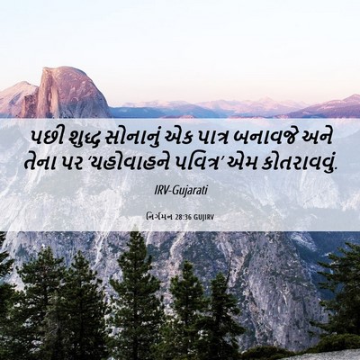 Picture 06 - નિર્ગમન 28:36 GUJIRV - પછી શુદ્ધ સોનાનું - Bible Verse Picture