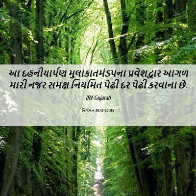 Picture 06 - નિર્ગમન 29:42 GUJIRV - આ દહનીયાર્પણ - Bible Verse Picture