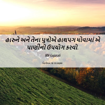 Picture 06 - નિર્ગમન 30:19 GUJIRV - હારુને અને તેના - Bible Verse Picture